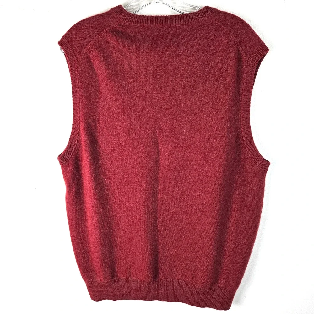 NWT CLUB ROOM Cashmere Sweater Vest Men's Size M red V-Neck 2-Ply $120